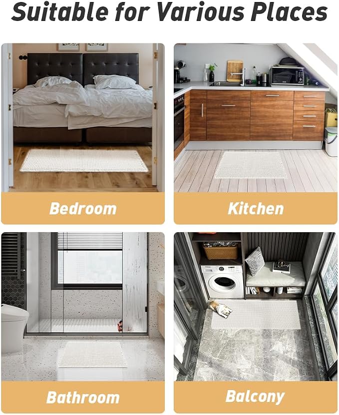 AMOAMI Waffle Runner Rug Super Absorbent Non Slip Bath Mats - Image 7