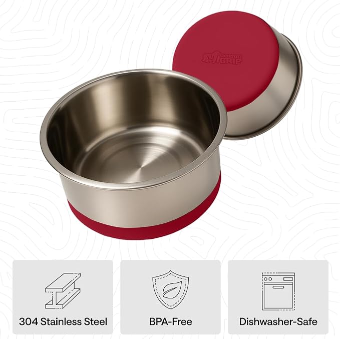 GORILLA GRIP Dog Bowl, Holds 2 Cups, Food Grade 304 Stainless Steel Food and - Image 6