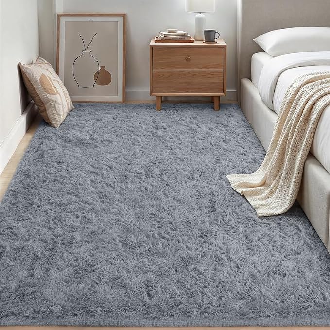 Area Rug for Living Room Bedroom: 4x6 Soft Fluffy Shag Rugs Upgrade Non-Slip - Image 4