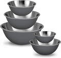 Stainless Steel Mixing Bowls Set, 5-Piece Meal Prep & Food Storage | .75 by WHYSKO