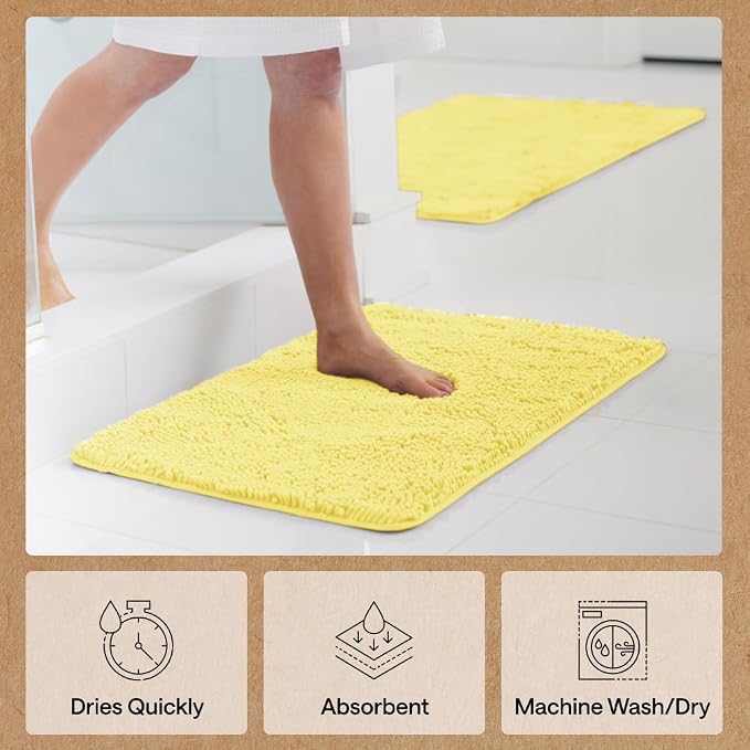 GORILLA GRIP Bath Rug Mat 44x26, Thick Soft Absorbent Chenille, Quick Dry - Image 7