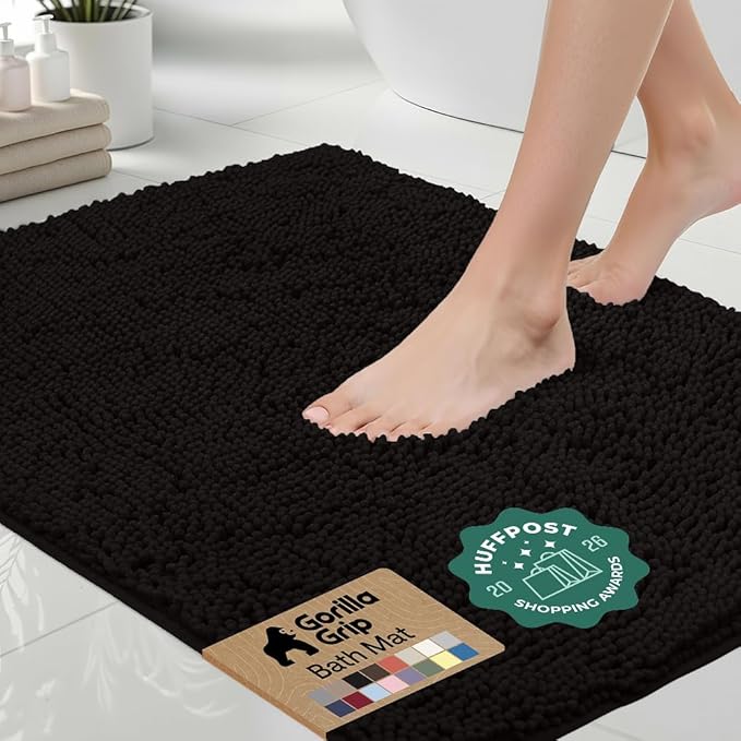 GORILLA GRIP Bath Rug Mat 30x20, Thick Soft Absorbent Chenille, Quick Dry by Unknown