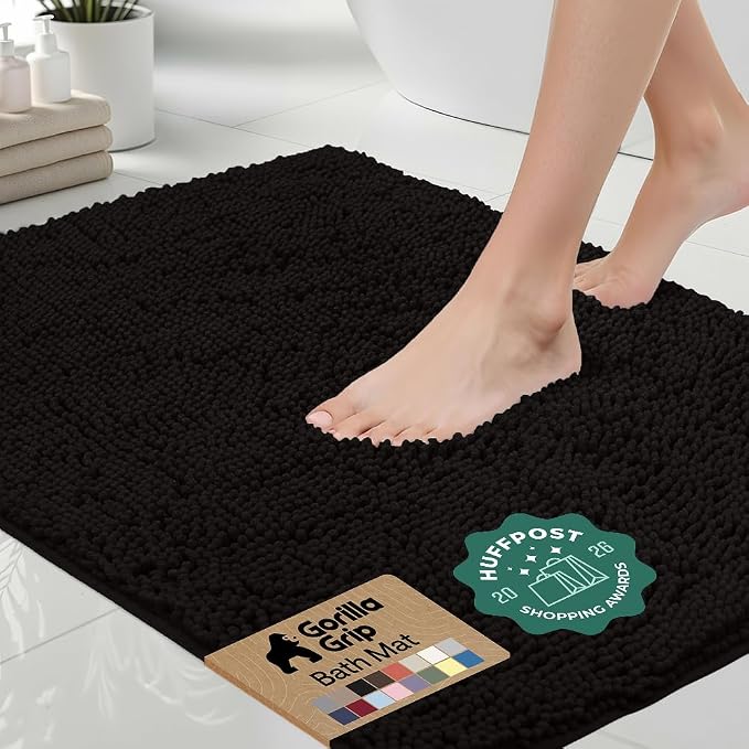 GORILLA GRIP Bath Rug Mat 48x24, Thick Soft Absorbent Chenille, Quick Dry by Unknown