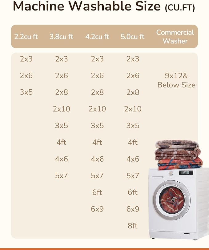 BESTSWEETIE Area Rug 9x12 Rug Machine Washable Non-Slip Low Pile Print Pattern - Image 5