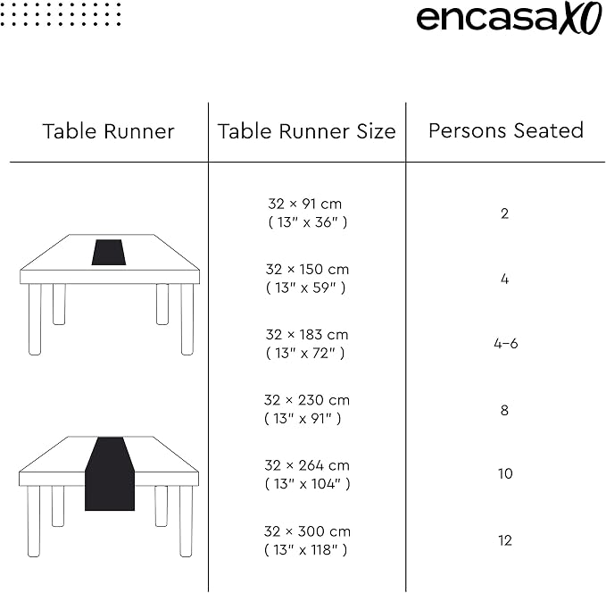Encasa XO Table Runner, Woven Cotton Dining Runner 13"x94" Franca Yellow Stripes - Image 7