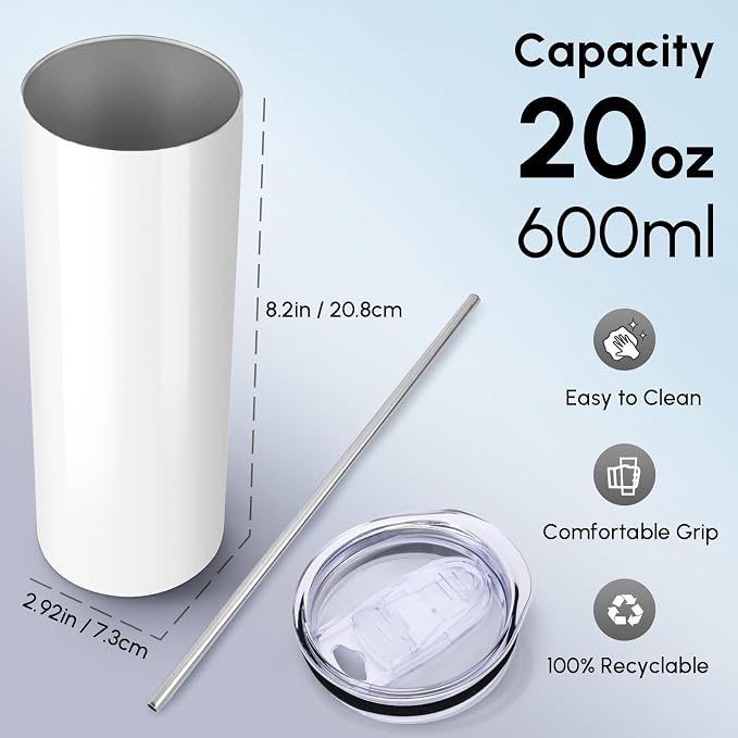 Volhoply 4 Pack Skinny Sublimation Tumblers - Image 2