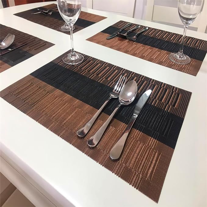 PIGCHCY Placemats, Washable Vinyl Woven Table Mats, Elegant Durable Placemats - Image 7