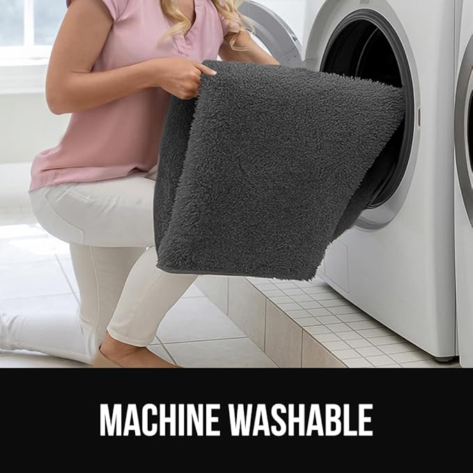 GORILLA GRIP Ultra Soft Washable Area Rug, 8x10, Stain and Slip Resistant Plush Thick Carpet for Bedroom Living Room, No Shed Floor Rugs, Pet Friendly, Dorm Essentials, Nursery Home Decor, Dark Gray