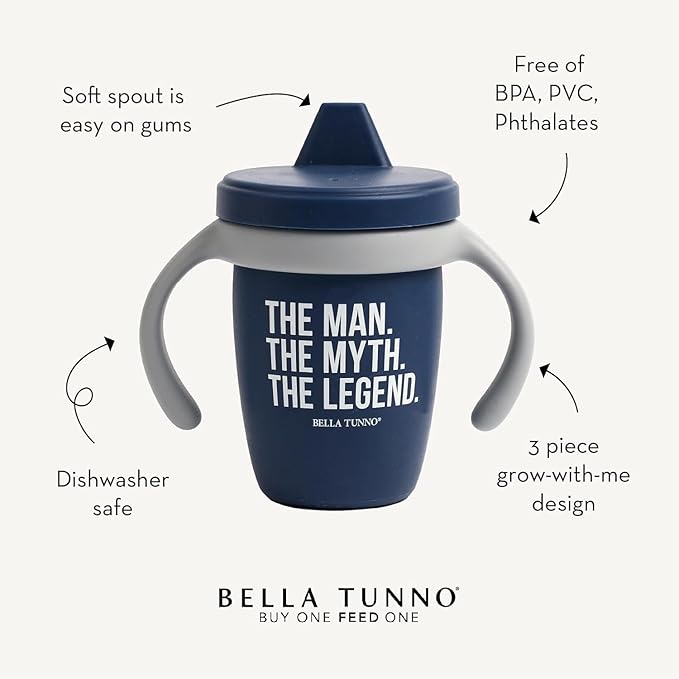 Sippy Cup by Bella Tunno, Silicone Training Cup with Transition Handles for Infants, Toddlers & Kids, Babies 6-12 Months & Toddlers 1-3 Years, Boys & Girls, Sippin’ Pretty, 8 oz