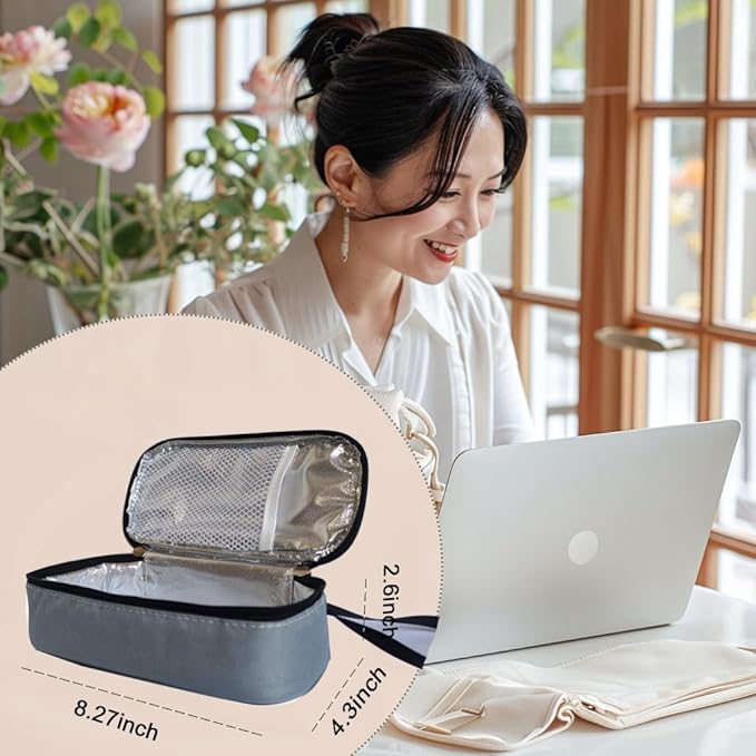 Insulated Breastmilk Cooler Bag with 2 Ice Packs - Breastmilk Cooler Organizer Bag for Daycare, Breastfeeding Mom Travel Outdoor