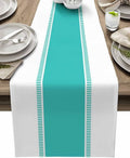 72 inches Long Teal Table Runners, Modern Stripes Table Runner Farmhouse by Futuregrace