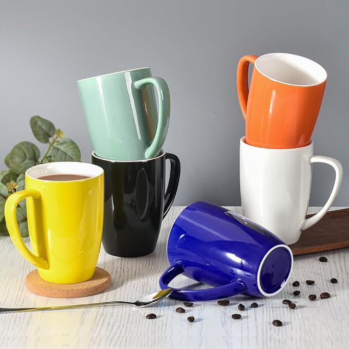 homEdge Porcelain Mug Set, 16 Ounces Cup - Image 3