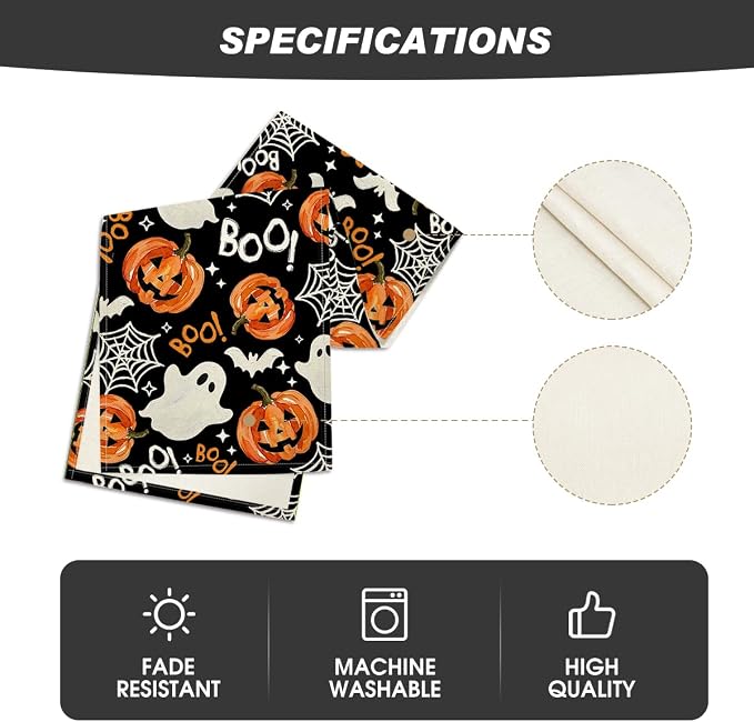 Artoid Mode 210 GSM Halloween Table Runner 13x48 Inch Home Party Decor | - Image 5