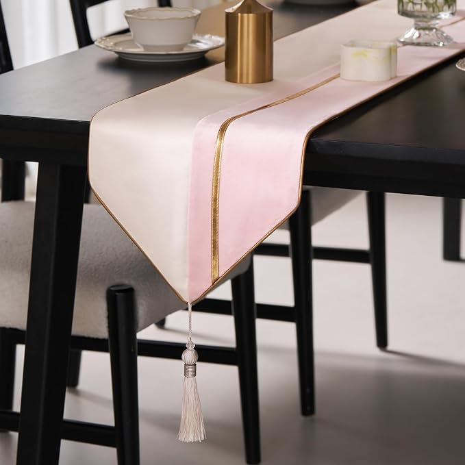 Avigers Table Runner 12 x 108 Inch, Ice Berry Powder White, Geometric | Faux by Avigers