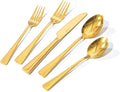 18/10 Flatware set for 4, 20 Piece Gold Stainless Steel Silverware Set | by KINGSTONE
