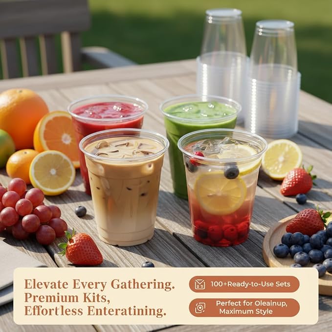 110 Pack 20 oz Disposable Clear Plastic Cups - Image 6