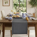 Classic Linen™ by D'Moksha Charcoal Grey Table Runner 120 Inches Long, 100% by DMokshaHomes