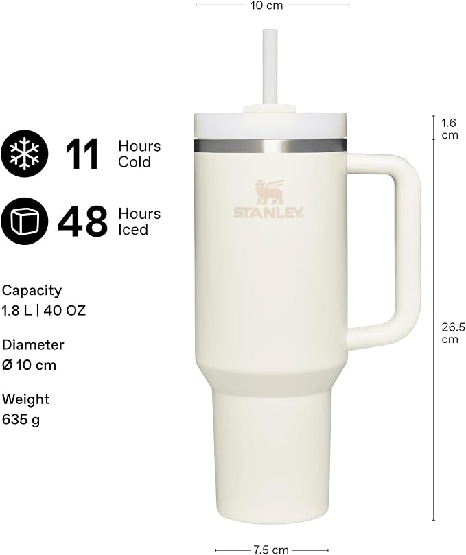 STANLEY Quencher H2.0 Flow State Tumbler, 30 oz, Frost | Handle and Straw | - Image 2