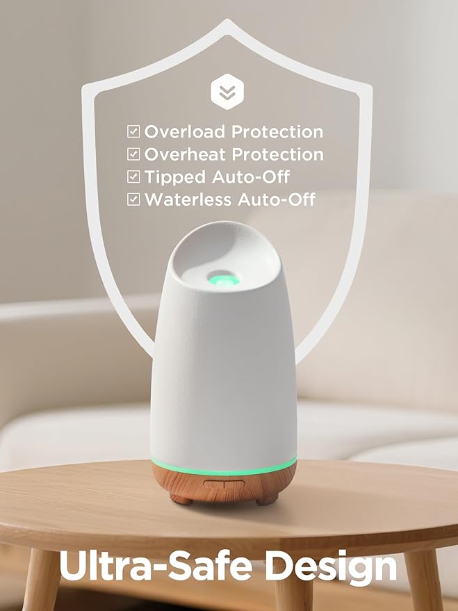 InnoGear Oil Diffuser, 150ml Ceramic Stone Diffuser for Essential Oils Handcrafted Aromatherapy Diffuser Ultrasonic Cool Mist Humidifier with 2 Mist Modes Waterless Auto Off for Home Room Office