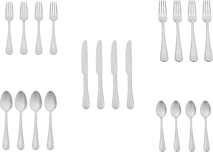 Amazon Basics Silverware Set, Stainless Steel Flatware, Dishwasher Safe - Image 5