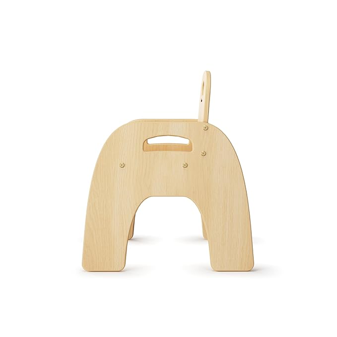 Foundations Simple Sitter Low Wood Feeding Chairs Multipack, Wide No-Tip Base, Adjustable Safety Harness, Stackable Wood Toddler Chairs with Food Service Grade Finish, 2 Pack (11 inch)