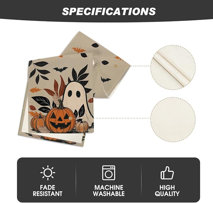 Artoid Mode 210 GSM Halloween Table Runner 13x120 Inch Home Party Decor | - Image 5