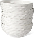 Ceramic Cereal Bowls 26 oz, Embossment Soup Bowls Set of 4, Dishwasher by Artena