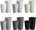HEYCOME Set of 12 Wheat Straw Cups, Reusable Plastic Cups Sets, Water Glasses by StayHealthyStayHappy