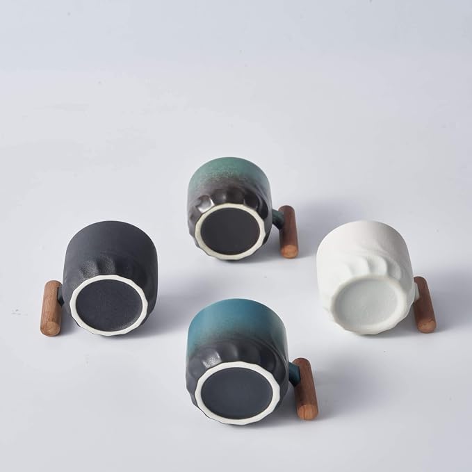 Ceramic Espresso Cups with Wooden Handle Espresso Shot Cups Ceramic Tea Cups - Image 8