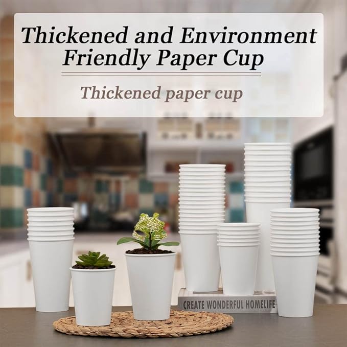 Lamosi 240 Pack Paper Cups 10 oz, Disposable Coffee Cups | Hot/Cold Beverage - Image 4