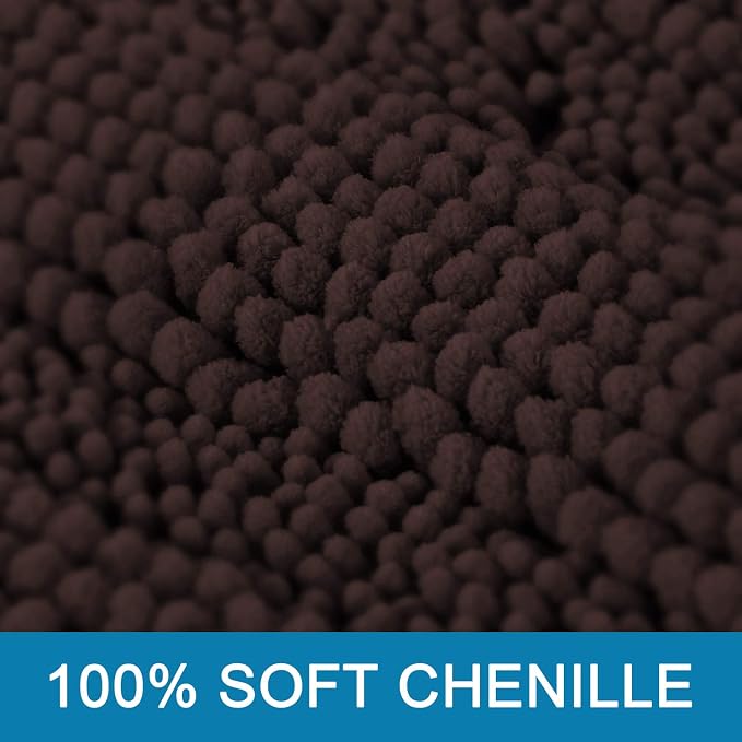 H.VERSAILTEX Bath Rugs for Bathroom Non Slip Bath Mats Extra Thick Chenille - Image 3