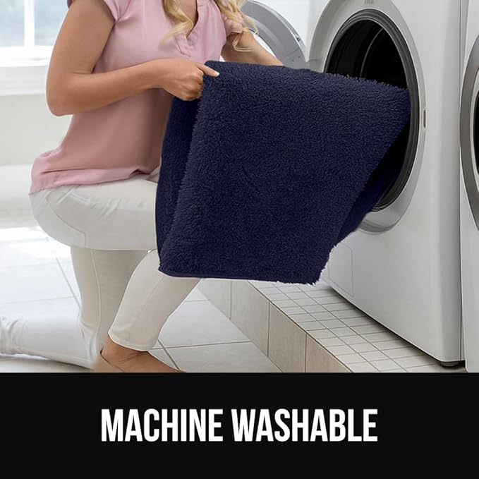 GORILLA GRIP Ultra Soft Washable Area Rug, 6x9, Stain and Slip Resistant Plush Thick Carpet for Bedroom Living Room, No Shed Floor Rugs, Pet Friendly, Dorm Essentials, Nursery Home Decor, Navy Blue