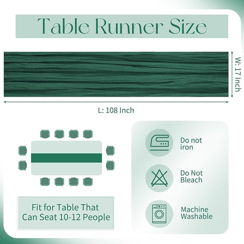 10 Pack Emerald Green Cheesecloth Table Runner 17x108 Inch Boho Gauze Cheese - Image 2