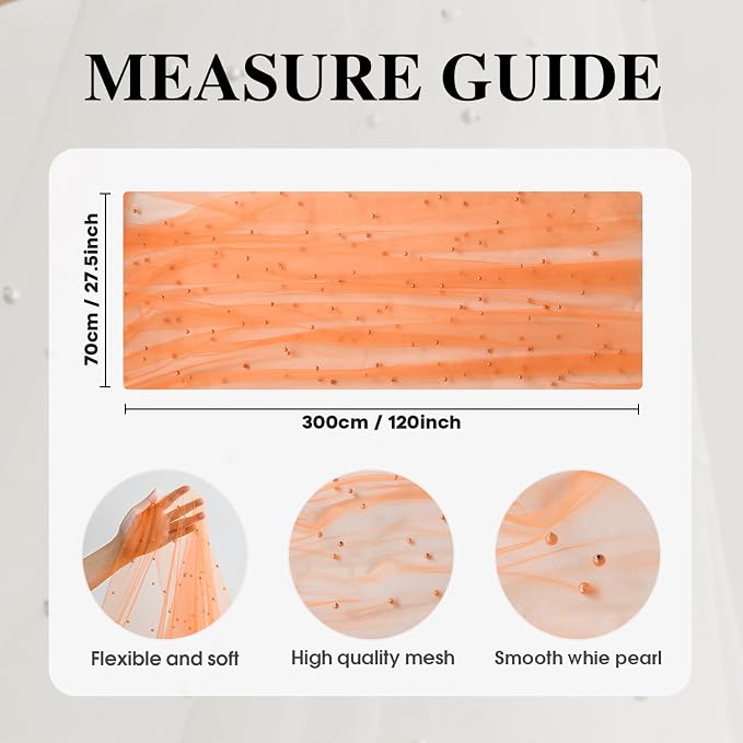 Artoid Mode Pearl Orange Gauze Table Runner 120 Inch 10FT, Seasonal Sheer - Image 7