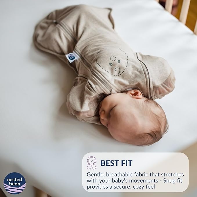 Nested Bean Air 6-in-1 Adaptable Baby Sleep Sack - Unweighted - Comfort & Safety for Natural Sleep, Preferred Arm Position Reduces Startle Reflex, Better for Baby, NB (7-13lbs) Night Sky