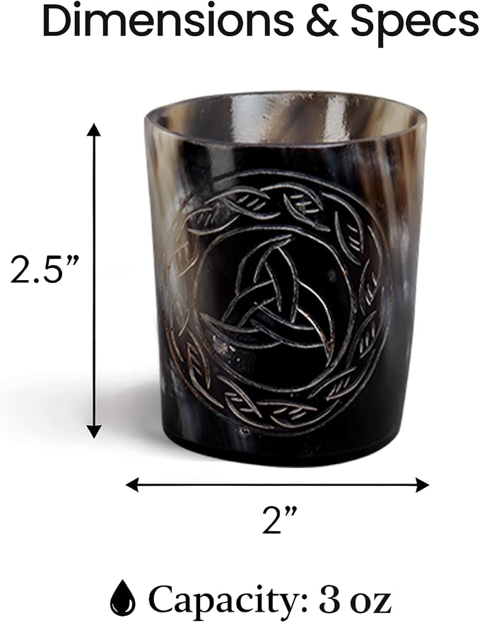 Handicrafts Home Viking Horn Shot Glasses Set of 12, Rustic Viking Drinkware - Image 6