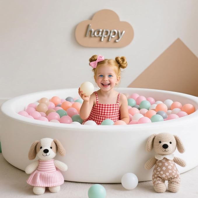 GOGOSO 100 Pit Balls Plastic Balls for Baby Toddlers GirlsToddlers for Playhouse, Baby Pool, Play Ball Fun Centers, for Babies, Kids, Toddlers 1-3, Phthalate Free BPA Free