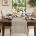 Classic Linen™ by D'Moksha Natural Table Runner 120 Inches Long, 100% Pure Linen by DMokshaHomes