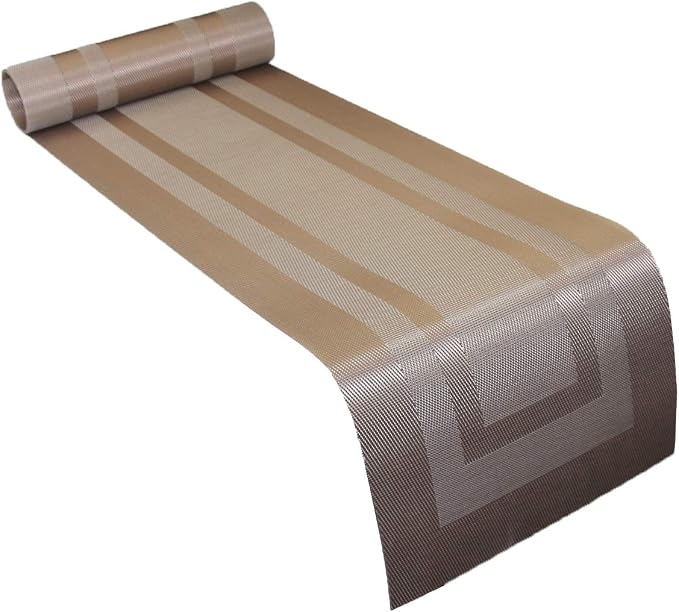 PIGCHCY Placemats with Matching Table Runner, Heat Resistant Vinyl Woven - Image 5