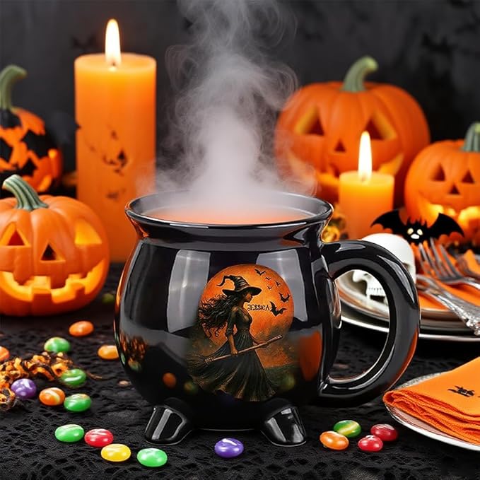 Custom Witch Cauldron Mug, Personalized Witches Brew Halloween Coffee Mug, Halloween Mugs Gifts For Women, Besties, Family, Witches Cauldron, Witch Coffee Mug, Witchy Gifts For Women (1PC)