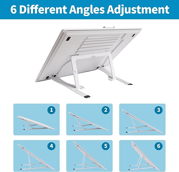KOBAIBAN Wireless A3 Light Pad with Carry Bag, Foldable Stand, Top Clip, 3 Colors/Stepless/6-level Dimmable Brightness Rechargeable tracing Light Box/Board for Weeding Vinyl, Diamond Painting (White)