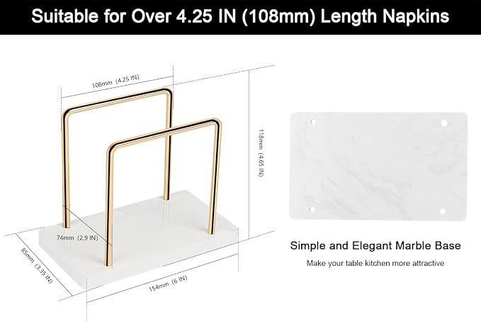 Livabber Napkin Holder, Metal Napkin Storage Modern Freestanding Tissue Paper - Image 2