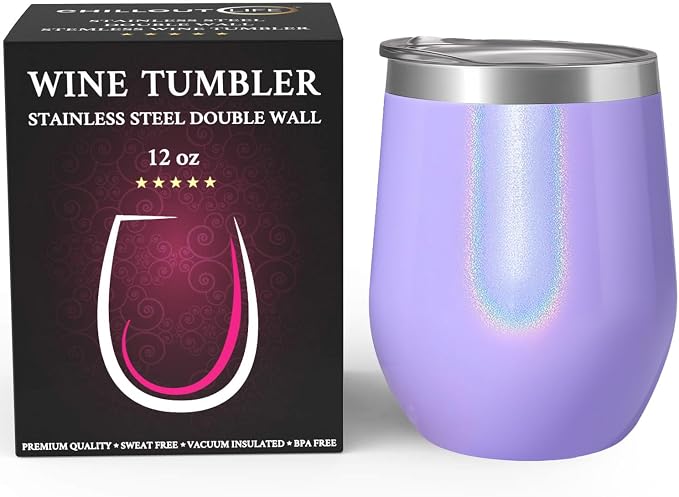 CHILLOUT LIFE 12 oz Stainless Steel Wine Tumbler - Image 2