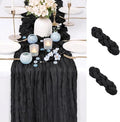 2 Pack Black Cheesecloth Table Runner 17x108 Inch Boho Rustic Semi Sheer Gauze by Unknown