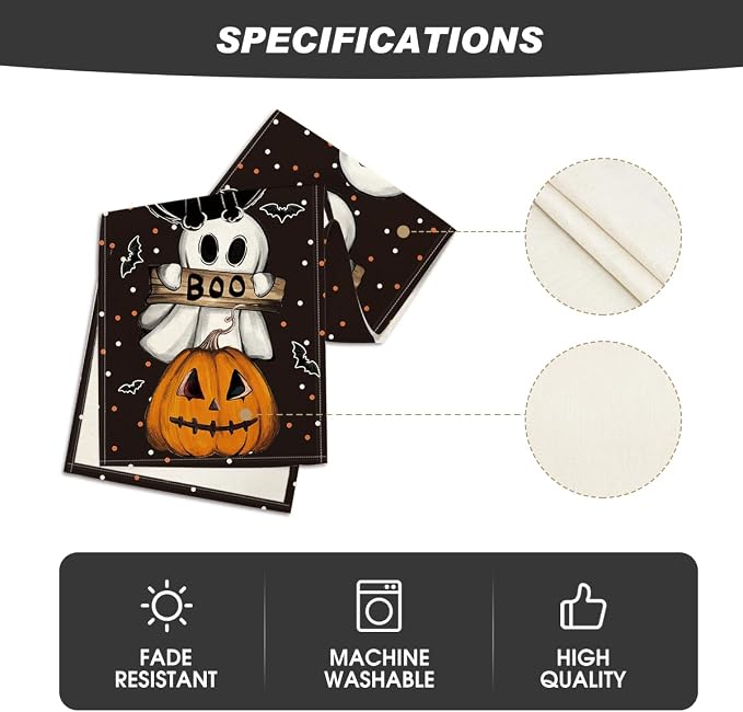 Artoid Mode 210 GSM Halloween Table Runner 13x72 Inch Home Party Decor | Polka - Image 5