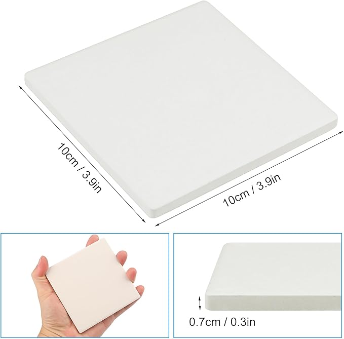 35 Pieces 4 Inch Blank Ceramic Coasters, Unglazed Ceramic Tiles Coasters - Image 2