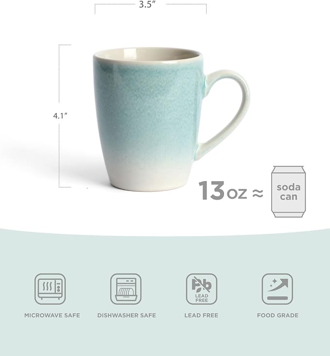 famiware Coffee Mugs Set, 13 oz Mug Set of 8, Stoneware Cups - Image 6