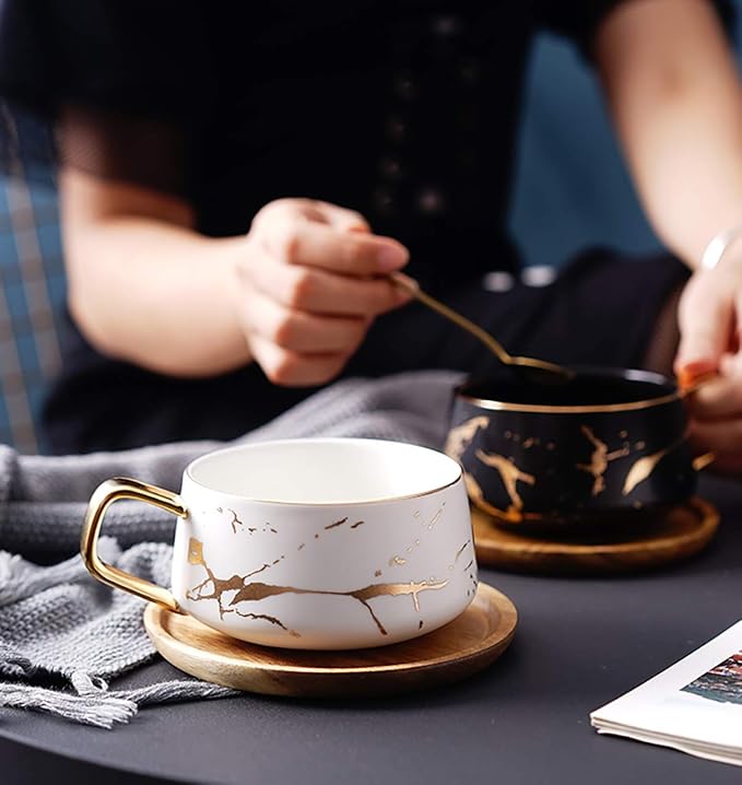 2 Sets of 10 oz Luxury Golden Marble Tea/Coffee Cup - Image 8