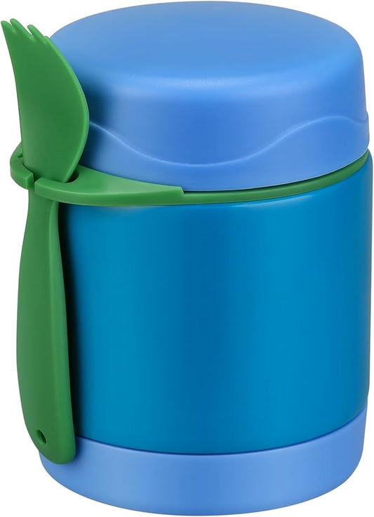 10oz Soup Thermo for Hot Food Kids,Lunch Thermo Kids Food Jar with Spoon Hot Insulated Food Containers,Leak Proof Stainless Steel Wide Mouth Lunch Food Jar for School(Blue)