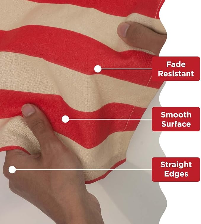 Folkulture Fall Table Runner 14*108 Inches Long | Red & White Striped | Table - Image 4